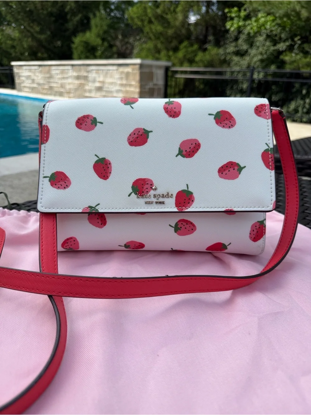 Kate Spade Strawberry Multi Crossbody Bag WKRU6880 new w/ dust bag